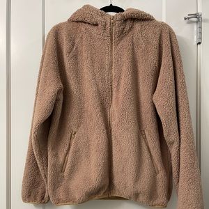 Aritzia Zip Up Sherpa Soft Teddy Hoodie
